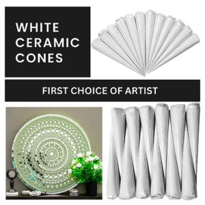 Creobiz White Ceramic Cones for Lippan Art Supplies