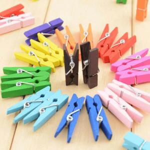 Multicolour Wooden Pegs Pack of 50 for Arts and Crafts