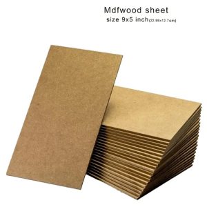 MDF Wood Sheets for Crafts 5×9 Inch – 2mm Plain MDF Boards for DIY Art, Engraving & Decorative Projects