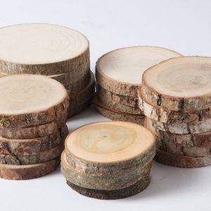 Natural Wood Slices 3–5 Inch Set of 12 – 0.4 Inch Thick for DIY Crafts, Painting & Wood Burning