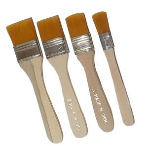 Pack of 4 Nylon Hair Painting Brushes Different Sizes for Oil Watercolor & Poster Painting