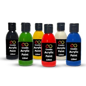 Creobiz Acrylic Matte Paint Set Pack of 6 – 40ml & 120ml | Canvas & Fabric Paints in Pakistan